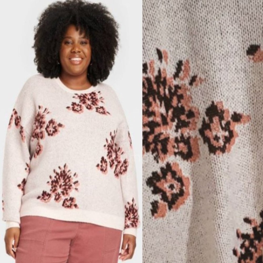 Crewneck Sweater size 4X Tan Knox Rose Brand New